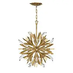 Lampadario Industrial Nordico Vida Acciaio Oro Brunito Piccolo 13 Luci E14