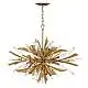 Lampadario Industrial Nordico Vida Acciaio Oro Brunito 13 Luci E14