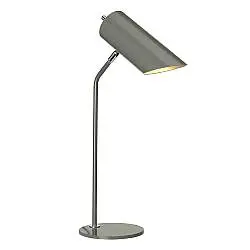 Lampada Scrivania Industrial Nordico Quinto Acciaio Grigio Nichel 1 Luce E27
