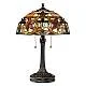 Lampada Da Scrivania Tiffany Kami Metallo Bronzo Vintage 2 Luci E27