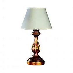 Lumetto In Legno Classico Oro Con Paralume 1 Luce Allodola