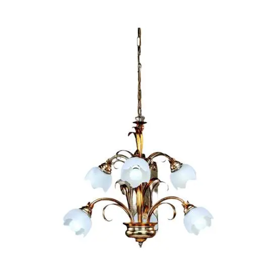 Lampadario Classico In Ferro Argento Mecca 6 Luci Alcidi | LuceArt