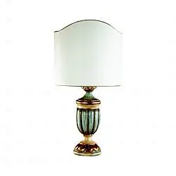 Lumetto In Legno Classico Argento Mecca Con Paralume 1 Luce Tordo