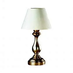 Lumetto In Legno Classico Argento Mecca Con Paralume 1 Luce Merlo