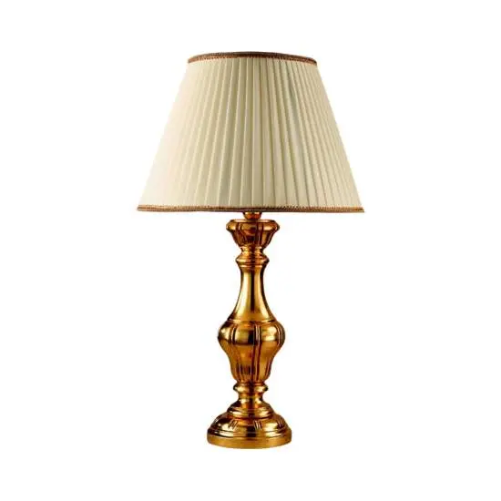 Lume In Legno Classico Oro Con Paralume 1 Luce Rondine | LuceArt
