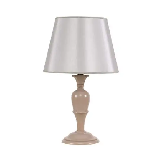 Lume In Legno Classico Tortora Opaco Con Paralume 1 Luce Nibbio | LuceArt