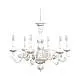 Lampadario In Legno Classico Bianco Opaco 6 Luci Fenicottero