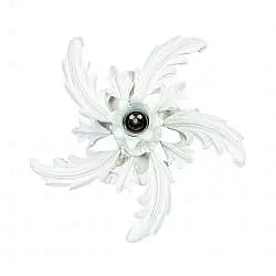 Plafoniera In Legno Classico Bianco Lucido 1 Luce Pappagallo