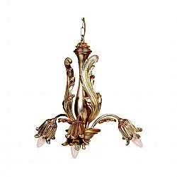Lampadario In Legno Classico Argento Mecca 3 Luci Pappagallo