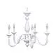 Lampadario In Legno Classico Bianco Opaco 5 Luci Laridi