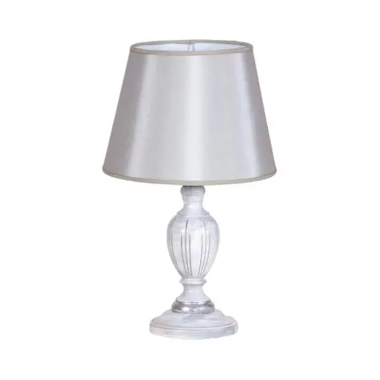Lumetto In Legno Classico Grigio Sfumato Con Paralume 1 Luce Sternidi | LuceArt