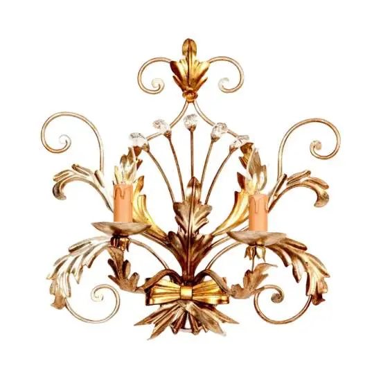 Applique Classico In Ferro Argento Mecca 2 Luci Sterna | LuceArt