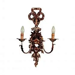 Applique In Legno Classico Argento Mecca 2 Luci Passero