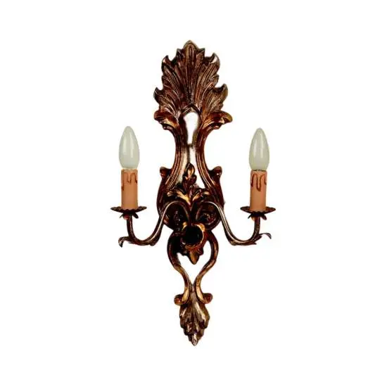 Applique In Legno Classico Argento Mecca 2 Luci Avvoltoio | LuceArt