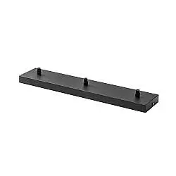 Rosone Rettangolare Per Serie Flash Flip Flute In Metallo Nero Satinato 3 Fori