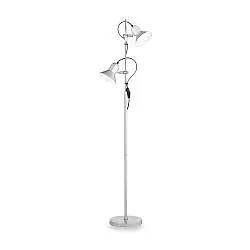 Piantana Moderna Polly Metallo Argento 2 Luci E27