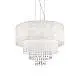 Lampadario Classico Opera Vetro,Tessuto,Cristalloistallo Bianco 6 Luci E27
