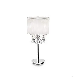 Lampade Da Scrivania Classica Opera Metallo-Cristallo Bianco 1 Luce E27