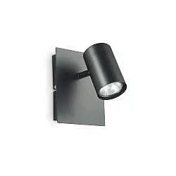Applique Moderna Spot Metallo Nero 1 Luce Gu10