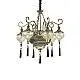 Sospensione Vintage-Decò Harem Metallo Ottone Brunito 9 Luci E27