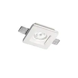 Faretto Ad Incasso Moderno Samba Square Gesso Bianco 1 Luce Gu10 D60Cm
