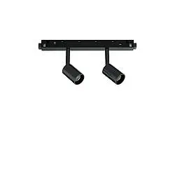 Proiettore Regolabile On-Off Ego Alluminio Nero 2 Luci Led 5W 3000K Luce Calda