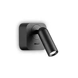 Applique Moderna Bean Square Metallo Nero Led 3W 3000K Luce Calda