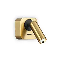 Applique Contemporanea Bean Square Metallo Ottone Led 3W 3000K Luce Calda
