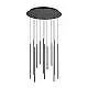 Sospensione Moderna Filo Metallo Nero 12 Luci Led 25W 3000K Luce Calda