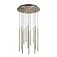 Sospensione Moderna Filo Metallo Ottone 12 Luci Led 25W 3000K Luce Calda