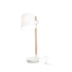 Lampade Da Scrivania-Ufficio Industrial-Minimal Axel Legno Bianco 1 Luce E27