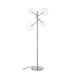 Piantana Contemporanea Equinoxe Metallo Cromo 4 Luci 2W 3000K Luce Calda