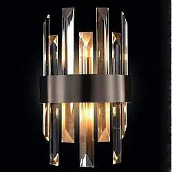 Applique Da Parete Contemp Zenna Metallo Cristallo Nichel Satinato 2 Led G9