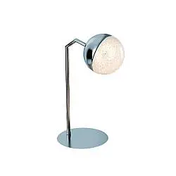 Lampada Da Tavolo Moderno Atomo Metallo Sfera Cromo Cristallo Led 4,8W