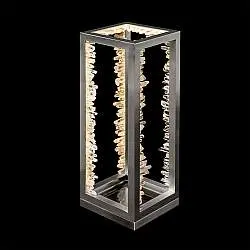 Lampada Da Tavolo Moderno Quartz Halo Metallo Nichel Satinato Cristallo Led 30W