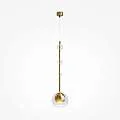 Lampada a Sospensione Ros Moderna Metallo Ottone Trasparente IP20 |