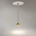 Lampada a Sospensione Ros Moderna Metallo Ottone Trasparente IP20 |