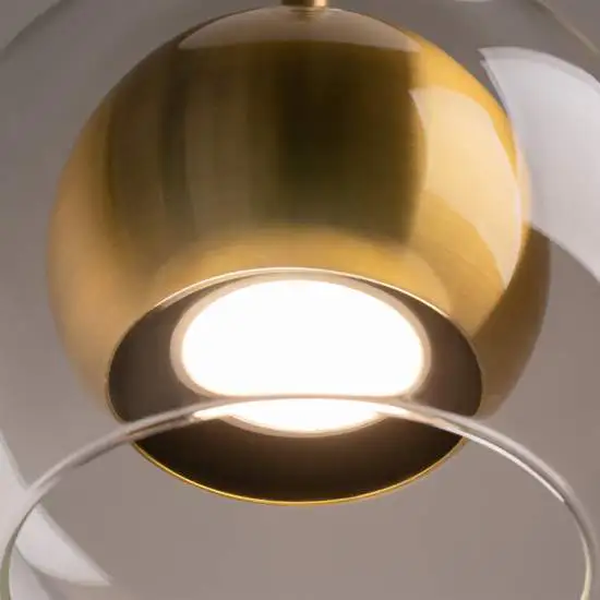 Lampada a Sospensione Ros Moderna Metallo Ottone Trasparente IP20 |