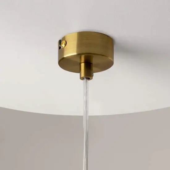 Lampada a Sospensione Ros Moderna Metallo Ottone Trasparente IP20 |