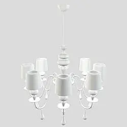 Lampadario Contemporaneo Eva In Plastica Bianco Alluminio 8 Luci