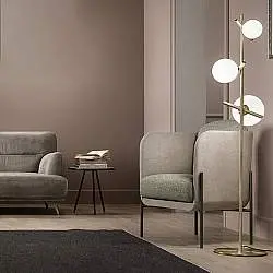Piantane - Lampade Da Terra Classico Posy Metallo Rame Vetro 3 Luci