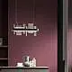 Lampadario Contemporaneo Ribbon Metallo Nero E Vetro In Piastra Led 7+15W