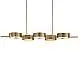 Lampadario Contemporaneo Sound Metallo Oro Vetro Led 22+22W