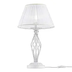 Lampada Da Scrivania Ufficio Shabby Chic Grace Metallo Bianco Diffusore Bianco