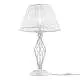 Lampada Da Scrivania Ufficio Shabby Chic Grace Metallo Bianco Diffusore Bianco