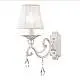 Applique Shabby Chic Grace Metallo Bianco 1 Luce Diffusore Bianco