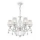 Lampadario Shabby Chic Grace Metallo Bianco 6 Luci Diffusori Pvc Bianco