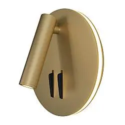 Applique Da Parete Interno Moderno Ios 176 Alluminio Oro Luce Led Integrato 9W