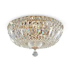 Plafoniera Contemporanea Basfor Metallo Oro 3 Luci Diffusori Tessile