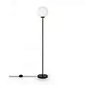 Piantana Contemporanea Ring Metallo Nero 1 Luce E Diffusore Bianco | Maytoni